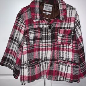 Apollo Women's Plaid Blazer - Pink and Black